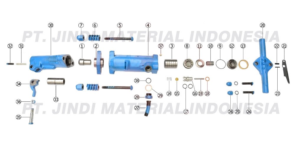 breakdown sparepart pneumatic jack hammer B87C