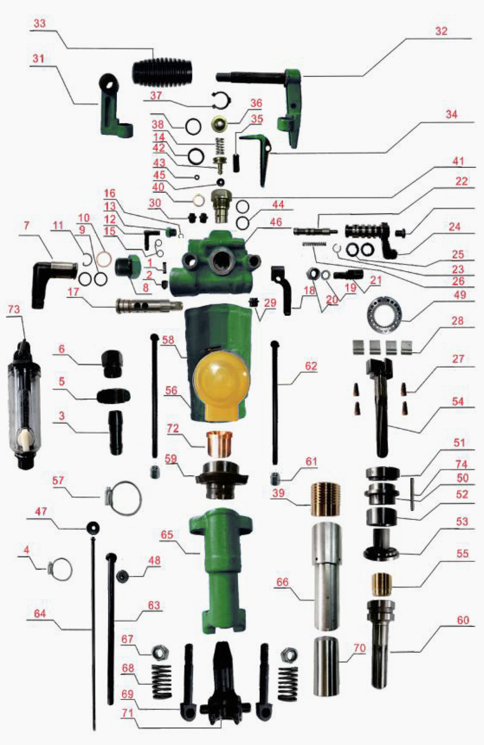 Y-24 Handheld Rock Drill Skema